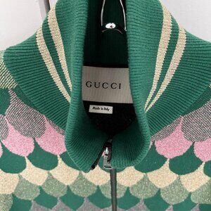 Men Gucci Green knit zip-up Jacket